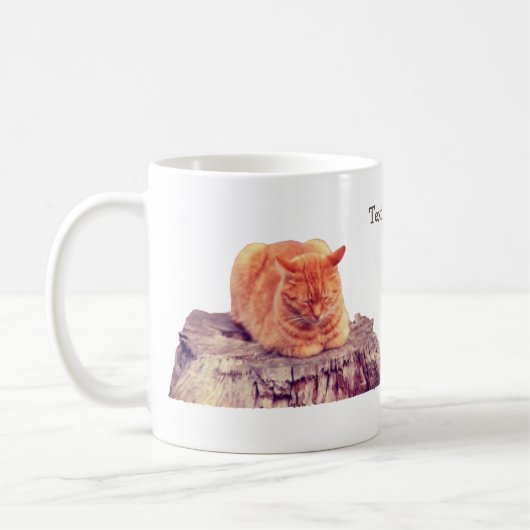 可愛いオレンジタビーパーソナライズされた猫 コーヒーマグカップ (左)