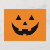 可愛いオレンジハロウィーンのカボチャのちょうちん面白いハロウィーン シーズンポストカード (正面)