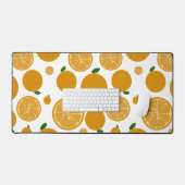 可愛いオレンジパターンデスクマット デスクマット (キーボード&マウス)