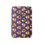 可愛いオレンジパープルハロウィーン絵文字キャンディーコーン バスマット (正面縦)