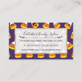 可愛いオレンジパープルハロウィーン絵文字キャンディーコーン ロイヤリティカード (裏面)