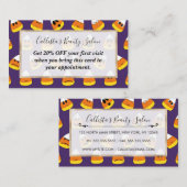 可愛いオレンジパープルハロウィーン絵文字キャンディーコーン 割引カード (正面/裏面)