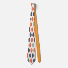 可愛いオレンジブルーオークレリーフィタリーパターン ネクタイ