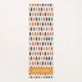 可愛いオレンジブルーオークレリーフィタリーパターン ヨガマット (正面)