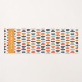 可愛いオレンジブルーオークレリーフィタリーパターン ヨガマット (正面(横))