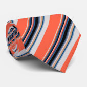 可愛いオレンジブルーストライプの ネクタイ (ロール)