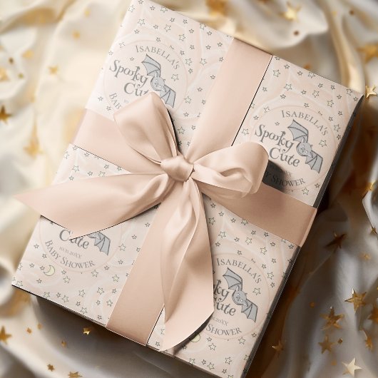 可愛いオレンジ不気味色かわいい10月の赤ちゃんシャワー ラッピングペーパー