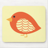 可愛いオレンジ予測できな色のカラフルの鳥のマウスパッド マウスパッド (正面)