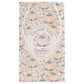 可愛いオレンジ小さなかぼちゃ赤ちゃんシャワーありがとう スモールペーパーバッグ (裏面)