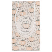 可愛いオレンジ小さなかぼちゃ赤ちゃんシャワーありがとう スモールペーパーバッグ (正面)