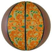 可愛いオレンジ抽象芸術シームレス花セラミックタイル バスケットボール (縦)