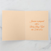 可愛いオレンジ男女兼用色のカボチャの性別が表示 カード (内部)