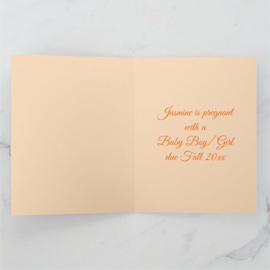 可愛いオレンジ男女兼用色のカボチャの性別が表示 カード (内部)