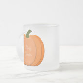 可愛いオレンジ男女兼用色のカボチャの性別が表示 フロストグラスマグカップ (正面左)