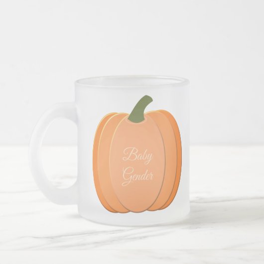 可愛いオレンジ男女兼用色のカボチャの性別が表示 フロストグラスマグカップ (左)
