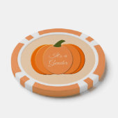 可愛いオレンジ男女兼用色のカボチャの性別が表示 ポーカーチップ (シングル)