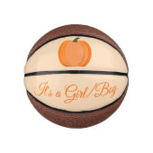 可愛いオレンジ男女兼用色のカボチャの性別が表示 ミニバスケットボール (正面)