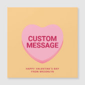 可愛いオレンジ色のカスタムピンクの会話ハート (正面)