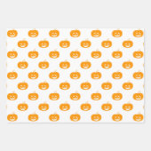 可愛いオレンジ色のカボチャのハロウィンパターン ラッピングペーパーシート (正面2)