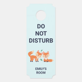 可愛いオレンジ色のキツネ ドアノブサイン