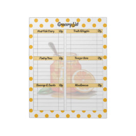 可愛いオレンジ色のシャーベットの食料品リスト ノートパッド