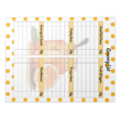 可愛いオレンジ色のシャーベットの食料品リスト ノートパッド (正面)