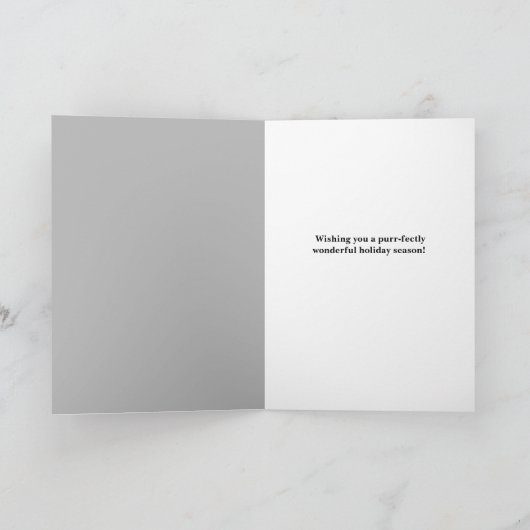 可愛いオレンジ色のタビー猫のためのメリークリスマス シーズンカード (内部)