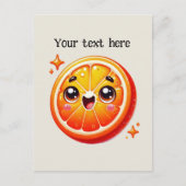 可愛いオレンジ色のフルーツ好きのハガキ ポストカード (正面)