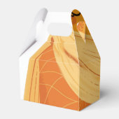 可愛いオレンジ色のベビーシャワー フェイバーボックス (裏面サイド)