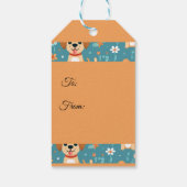 可愛いオレンジ色の子犬カスタマイズの花 ギフトタグ (裏面)