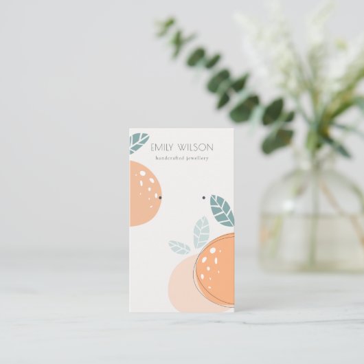 可愛いオレンジ色の抽象芸術はっきりしたのイヤリングディスプレイ 名刺 (スタンド正面)