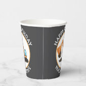 可愛いオレンジ色の掘削機の掘り下げ漫画パーソナライズされた 紙コップ (右)