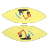 可愛いオレンジ色の掘削機の掘り下げ漫画 アメリカンフットボール (パネル)