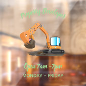 可愛いオレンジ色の掘削機の掘り下げ漫画 ウィンドウサイン (シート2)