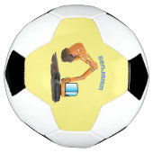 可愛いオレンジ色の掘削機の掘り下げ漫画 サッカーボール (回転)