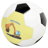 可愛いオレンジ色の掘削機の掘り下げ漫画 サッカーボール (3/4)