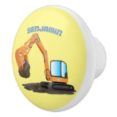 可愛いオレンジ色の掘削機の掘り下げ漫画 セラミックノブ (右)