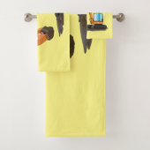 可愛いオレンジ色の掘削機の掘り下げ漫画 バスタオルセット (インサイチュ)