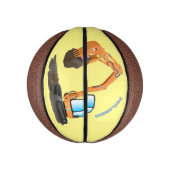 可愛いオレンジ色の掘削機の掘り下げ漫画 ミニバスケットボール (縦)