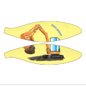 可愛いオレンジ色の掘削機の掘り下げ漫画 ミニバスケットボール (パネル)