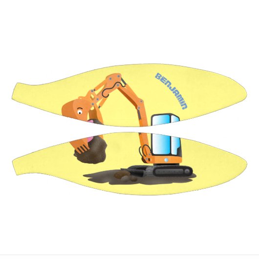 可愛いオレンジ色の掘削機の掘り下げ漫画 ミニバスケットボール (パネル)