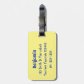 可愛いオレンジ色の掘削機の掘り下げ漫画 ラゲッジタグ (裏面縦)