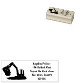 可愛いオレンジ色の掘削機の掘り下げ漫画 ラバースタンプ (押印)