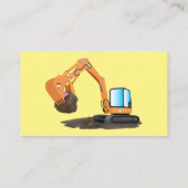 可愛いオレンジ色の掘削機の掘り下げ漫画 名刺 (裏面)