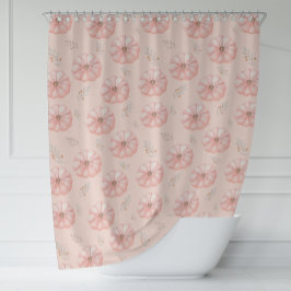 可愛いオレンジ色の水色かぼちゃの秋シャワーカーテン シャワーカーテン