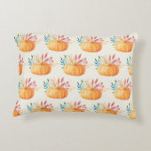 可愛いオレンジ色の水色かぼちゃ模様 アクセントクッション (裏面)