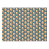 可愛いオレンジ色の水色かぼちゃ模様 テーブルクロス (正面(横))