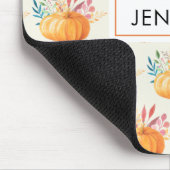 可愛いオレンジ色の水色かぼちゃ模様 マウスパッド (コーナー)