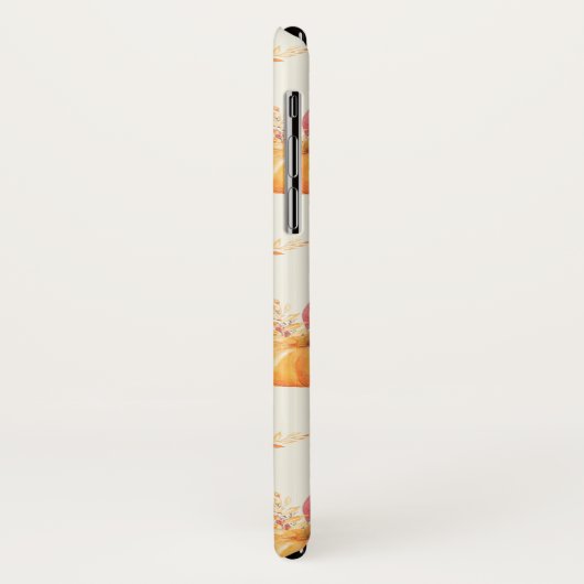 可愛いオレンジ色の水色かぼちゃ模様 Case-Mate iPhoneケース (裏面/左)