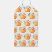 可愛いオレンジ色の水色カボチャ柄ありがとう ギフトタグ (裏面)